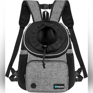 NWT PetAmi Dog Front Carrier Backpack Carrying Bag, Up to 10 lbs, Gray